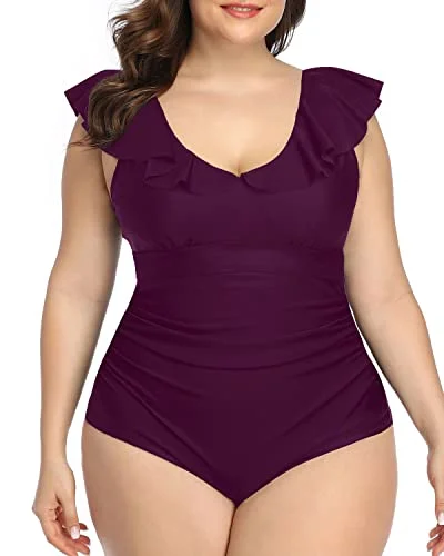 Maternity bikini for expecting mothers to enjoy the beach comfortablyVintage Style Plus Size V-Neck Bathing Suit-Maroon Maternity bikini for expecting mothers to enjoy the beach comfortablyVintage Style Plus Size V-Neck Bathing Suit-Maroon