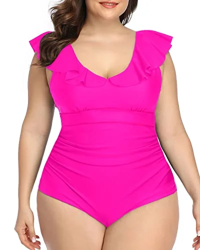 High - performance bikini with quick - drying fabric for active swimmersPerfectly Shaping Plus Size One Piece Swimsuits-Neon Pink High - performance bikini with quick - drying fabric for active swimmersPerfectly Shaping Plus Size One Piece Swimsuits-Neon Pink